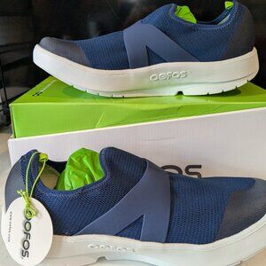 OOFOS OOMF Mens Low Mesh - White/Navy - New with Tags